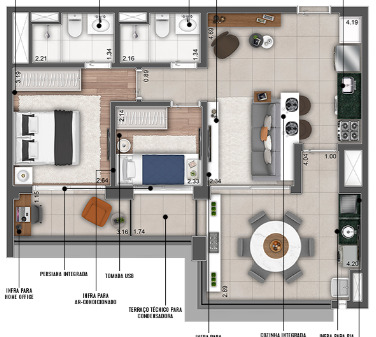 Apartamento à venda com 69m², 2 quartos com vaga - 32