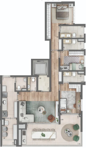 Apartamento à venda com 142m², 3 quartos com vaga - 17