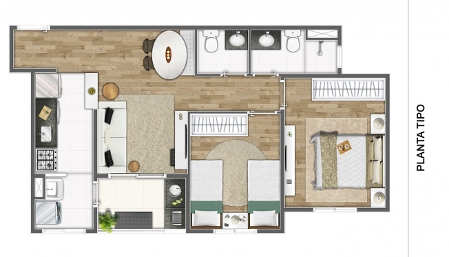 Apartamento à venda com 53m², 2 quartos sem vaga - 11