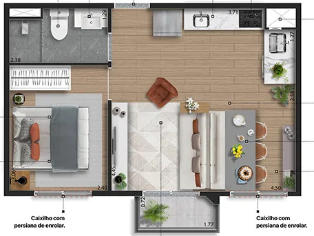 Apartamento à venda com 35m², 1 quarto sem vaga - 19