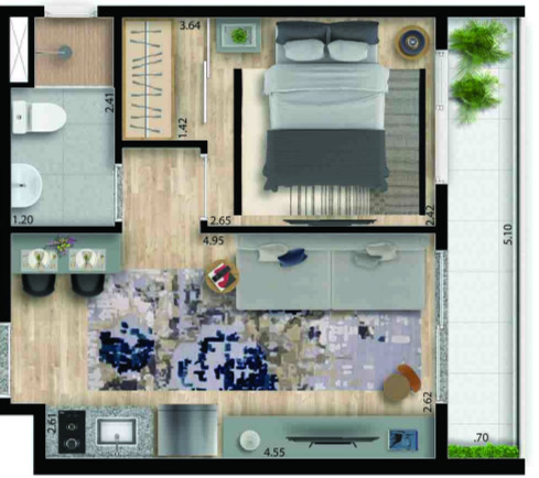 Apartamento à venda com 32m², 1 quarto sem vaga - 18