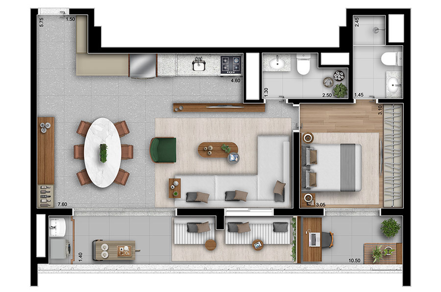 Apartamento à venda com 78m², 2 quartos com vaga - 23
