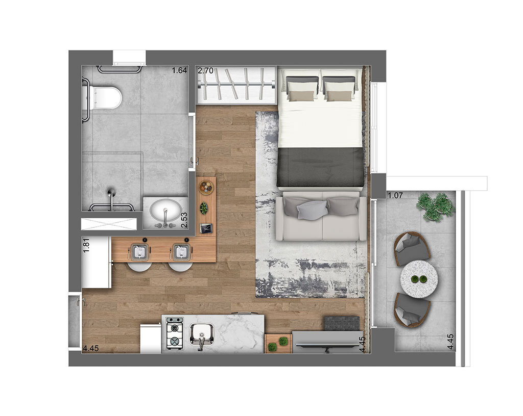 Studio à venda com 26m², 0 quartos sem vaga - 17