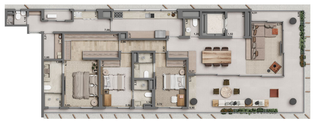 Apartamento à venda com 209m², 3 quartos com vaga - 21
