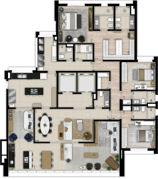 Apartamento à venda com 277m², 3 quartos com vaga - 25