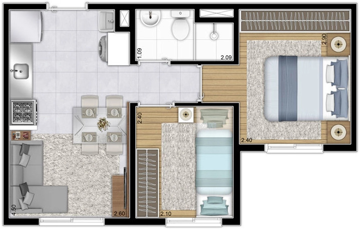 Apartamento à venda com 32m², 2 quartos sem vaga - 12