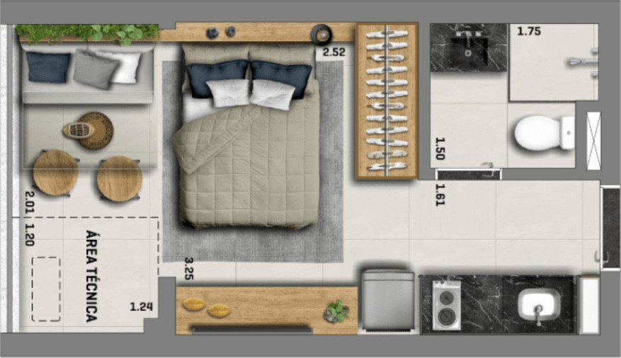 Studio à venda com 22m², 0 quartos sem vaga - 21