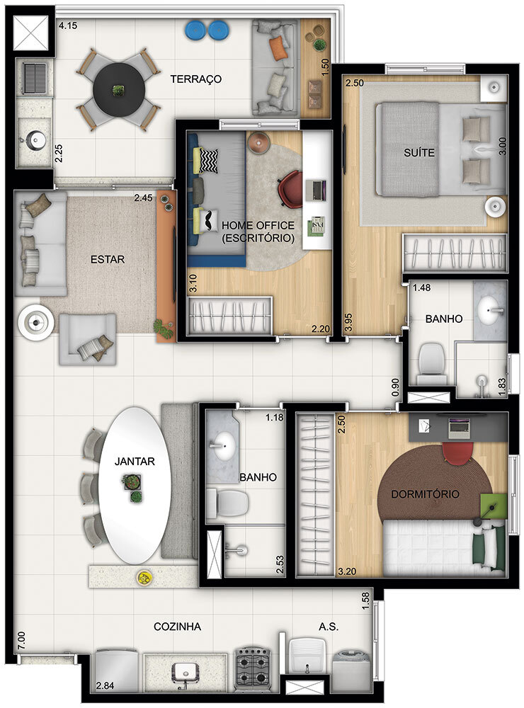 Apartamento à venda com 75m², 2 quartos com vaga - 19