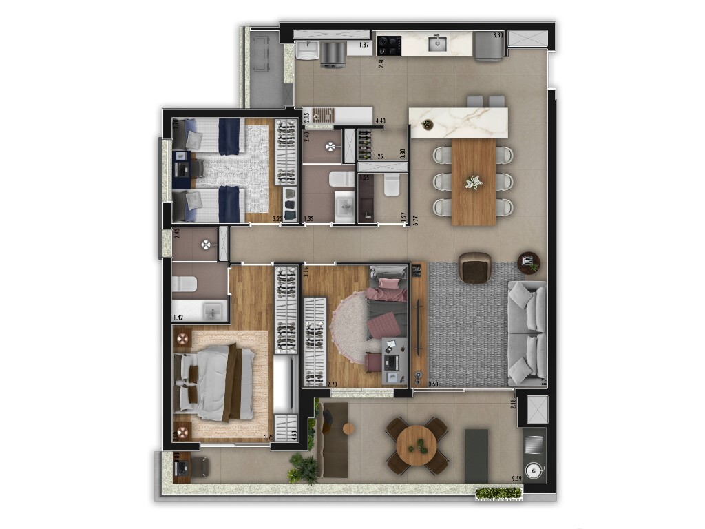 Apartamento à venda com 115m², 3 quartos com vaga - 20
