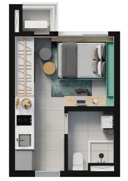 Studio à venda com 20m², 0 quartos sem vaga - 12