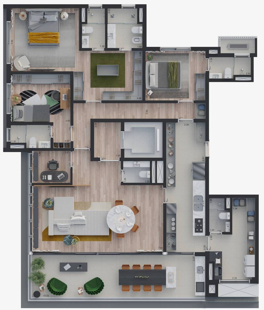 Apartamento à venda com 210m², 4 quartos com vaga - 18