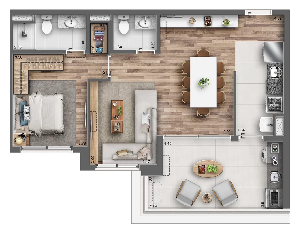Apartamento à venda com 68m², 2 quartos com vaga - 20