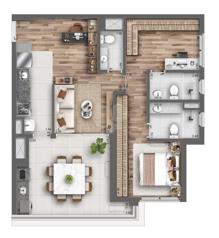 Apartamento à venda com 85m², 2 quartos com vaga - 20