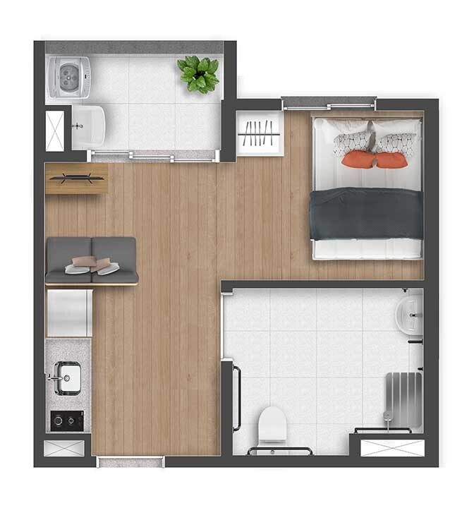 Studio à venda com 25m², 0 quartos sem vaga - 17