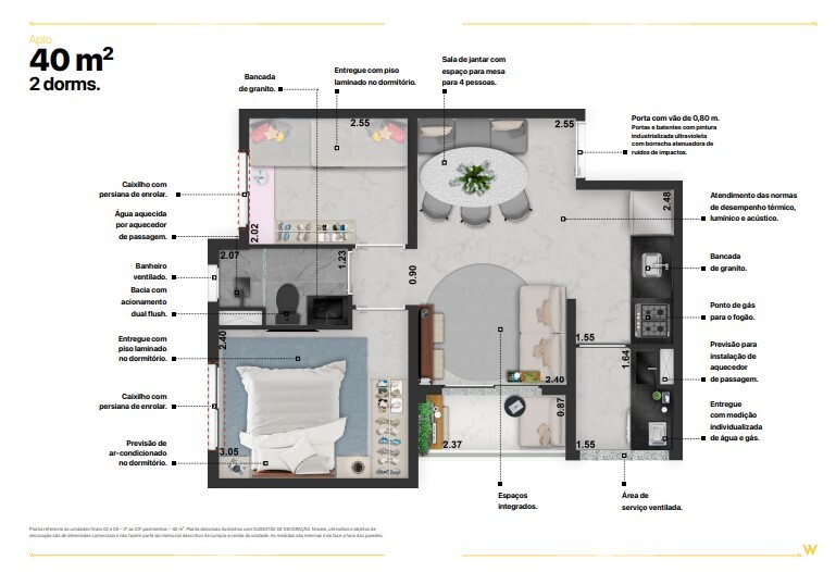 Apartamento à venda com 40m², 2 quartos sem vaga - 16