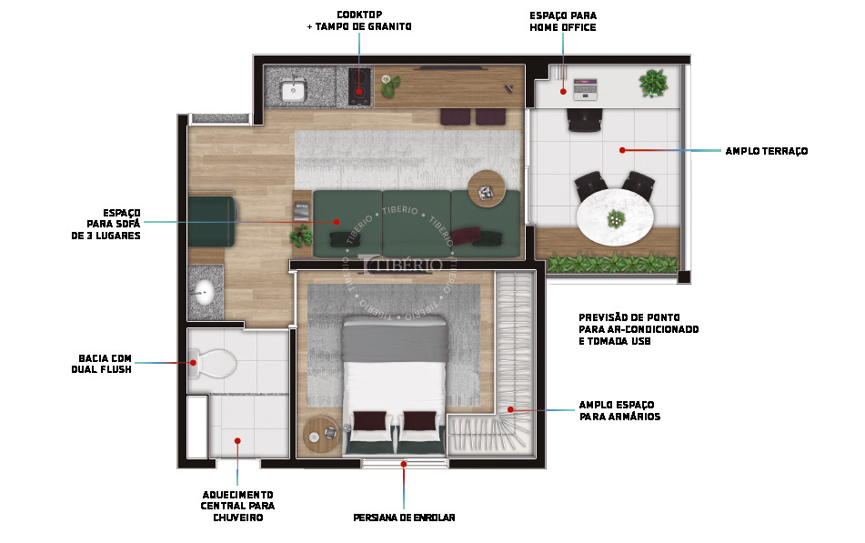 Apartamento à venda com 33m², 1 quarto sem vaga - 20