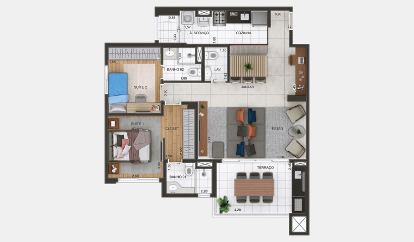 Apartamento à venda com 88m², 2 quartos com vaga - 24