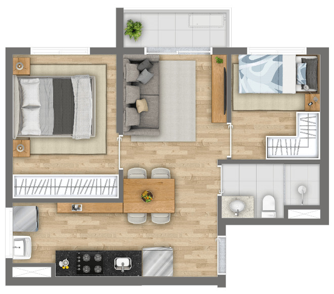 Apartamento à venda com 39m², 2 quartos sem vaga - 24