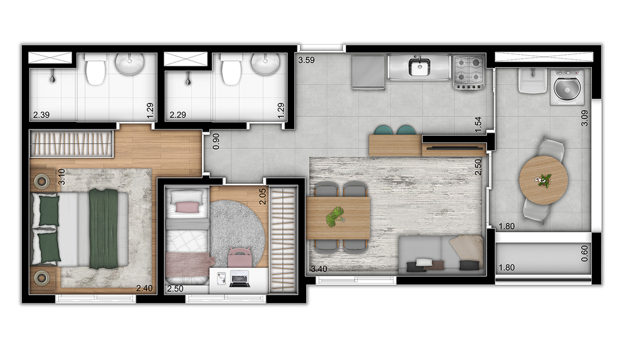 Apartamento à venda com 50m², 2 quartos com vaga - 24