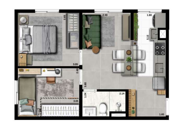 Apartamento à venda com 40m², 2 quartos com vaga - 19