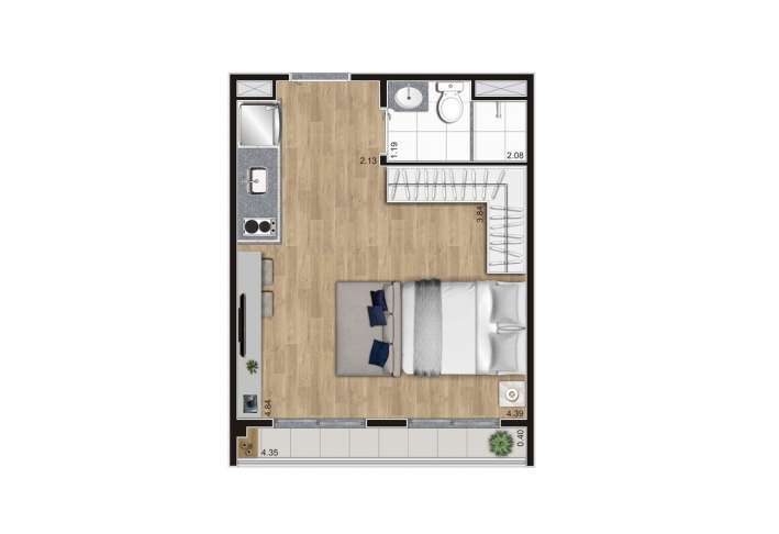 Studio à venda com 27m², 0 quartos sem vaga - 19