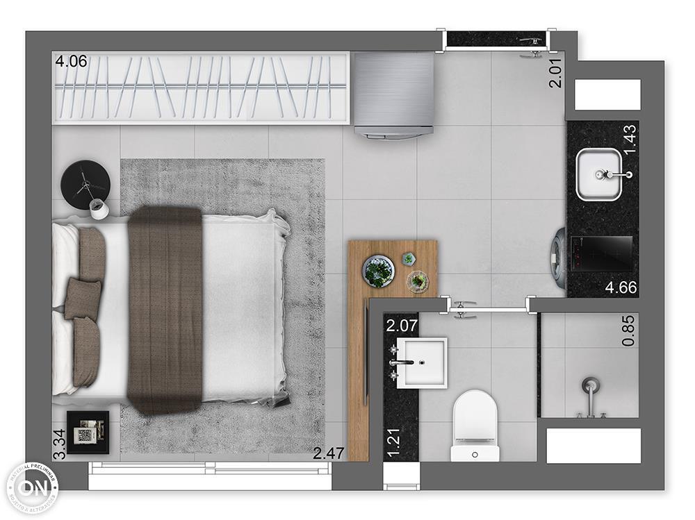 Studio à venda com 23m², 0 quartos sem vaga - 15
