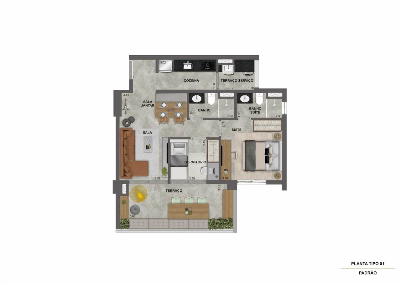 Apartamento à venda com 69m², 2 quartos com vaga - 17