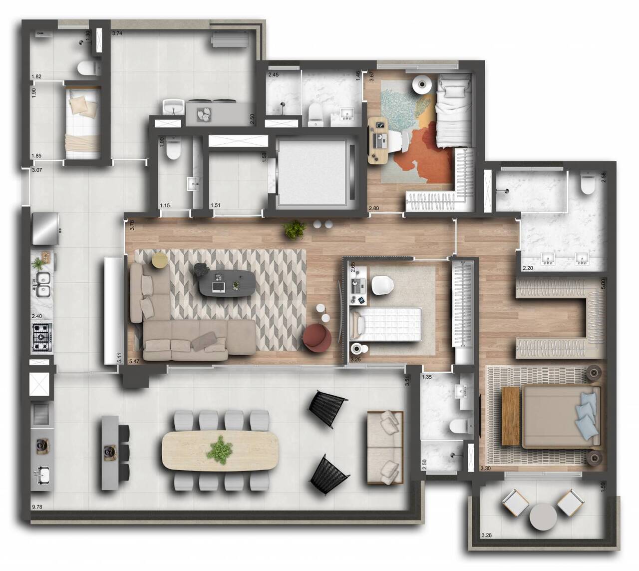 Apartamento à venda com 173m², 3 quartos com vaga - 22