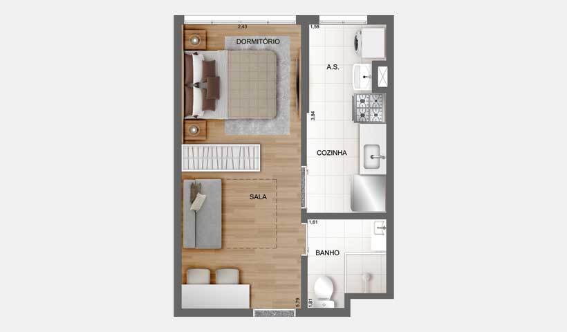 Studio à venda com 26m², 0 quartos sem vaga - 31
