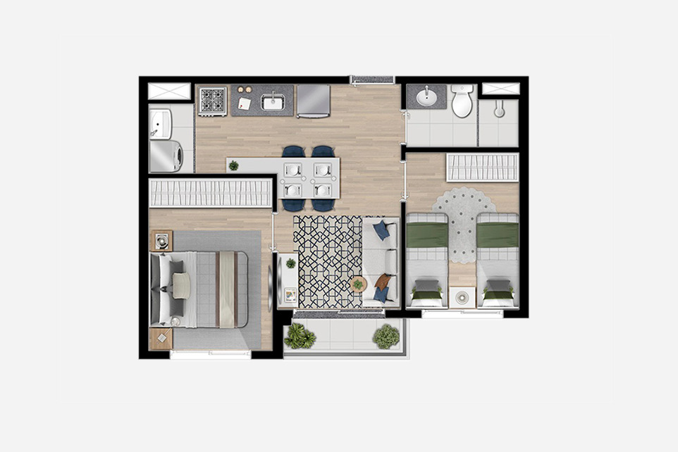 Apartamento à venda com 45m², 2 quartos com vaga - 18