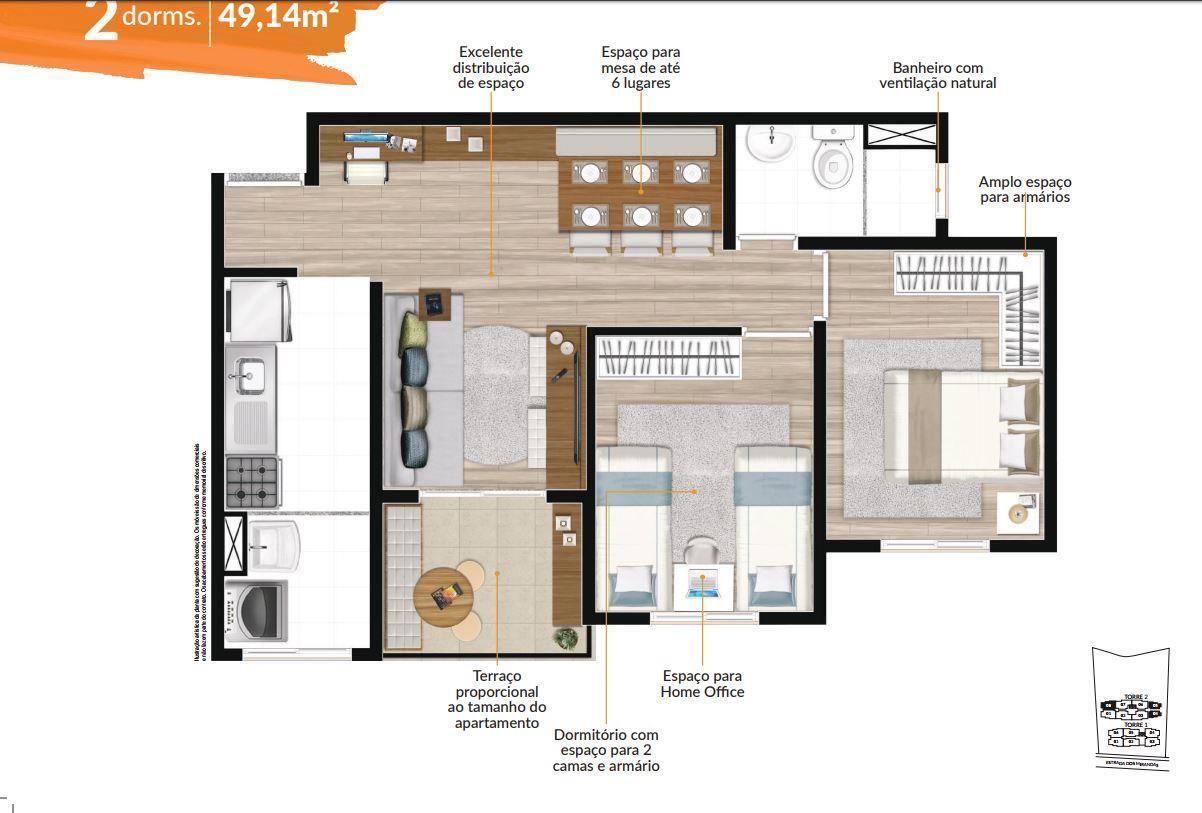 Apartamento à venda com 50m², 2 quartos com vaga - 27