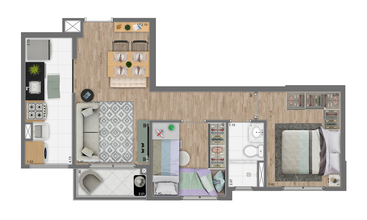 Apartamento à venda com 45m², 2 quartos com vaga - 12