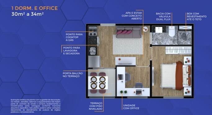 Apartamento à venda com 30m², 1 quarto sem vaga - 19