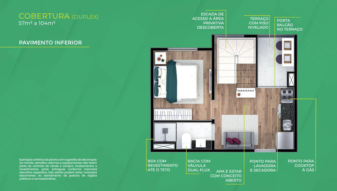 Apartamento à venda com 104m², 1 quarto sem vaga - 21