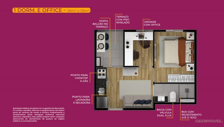 Apartamento à venda com 29m², 1 quarto sem vaga - 19