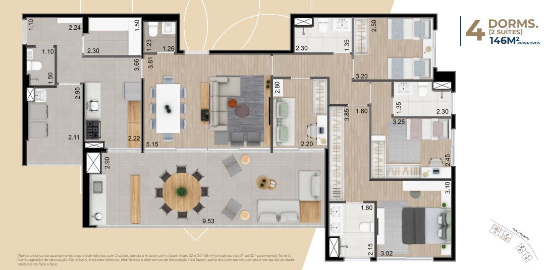 Apartamento à venda com 146m², 4 quartos com vaga - 25