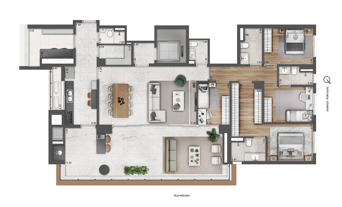 Apartamento à venda com 210m², 4 quartos com vaga - 17
