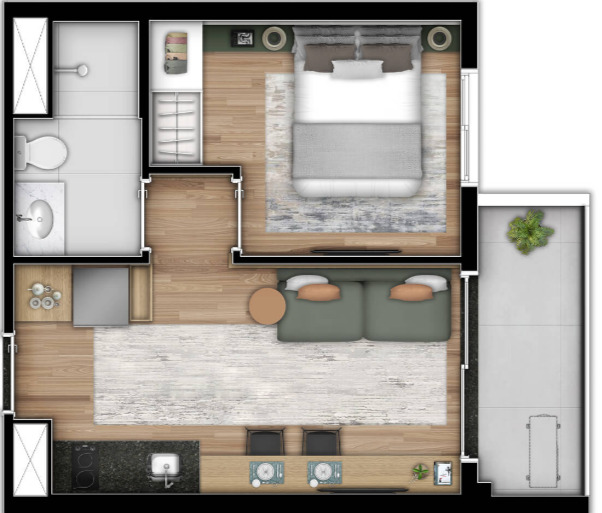 Apartamento à venda com 31m², 1 quarto sem vaga - 17