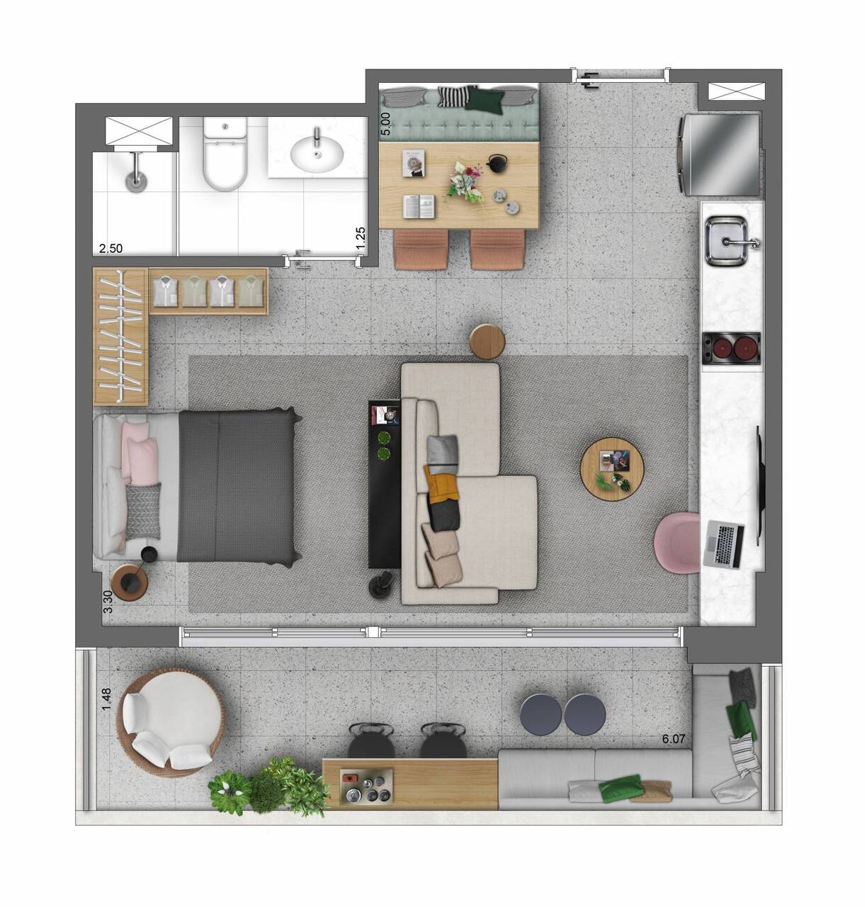 Apartamento à venda com 43m², 1 quarto sem vaga - 20