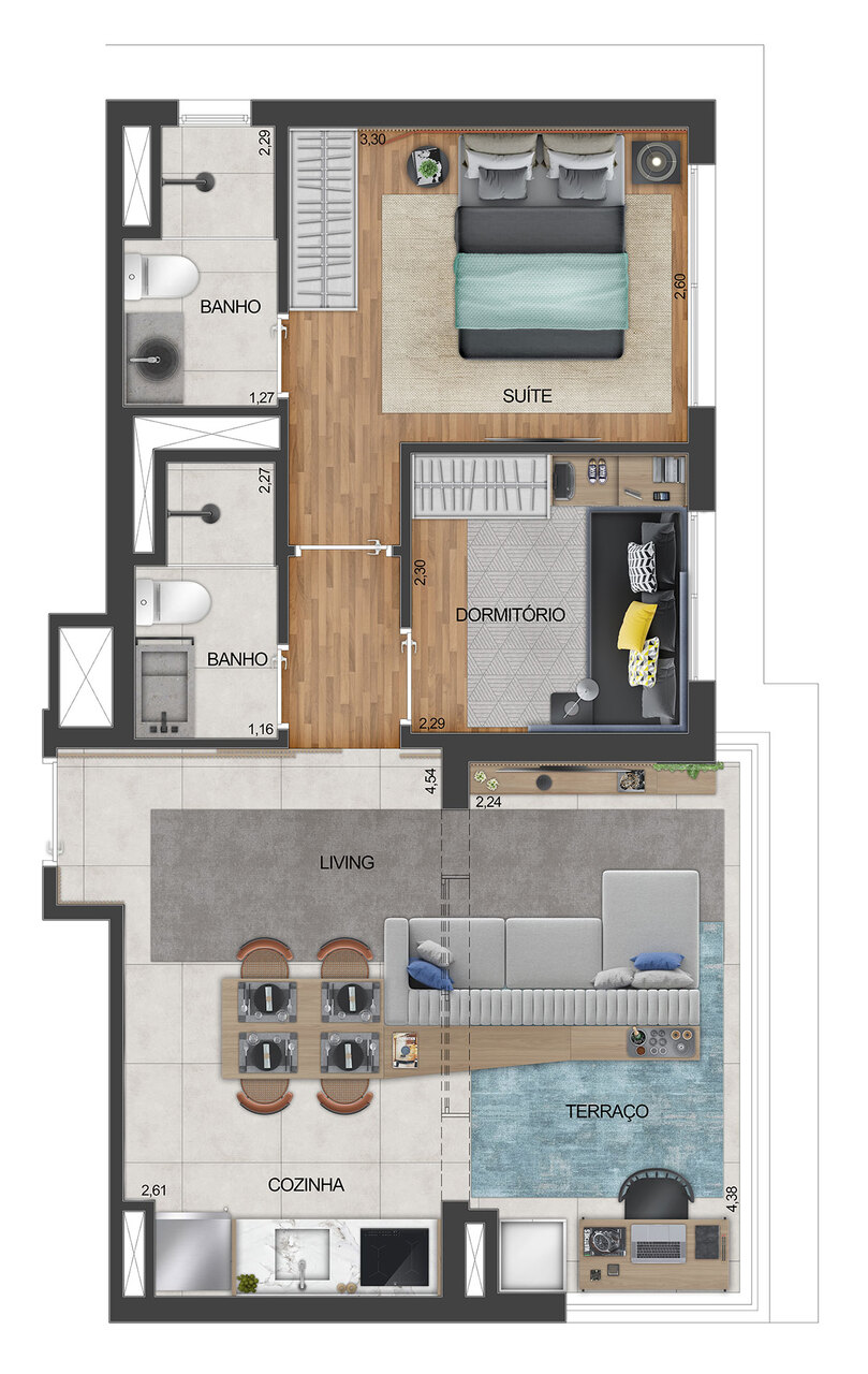 Apartamento à venda com 51m², 2 quartos com vaga - 18