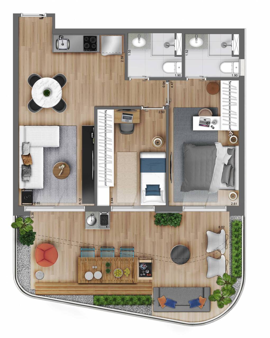 Apartamento à venda com 95m², 2 quartos com vaga - 20