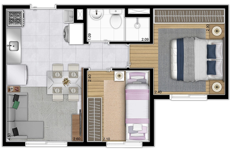 Apartamento à venda com 32m², 2 quartos sem vaga - 13