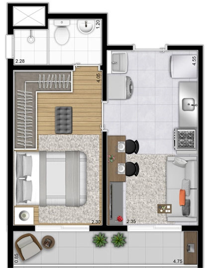 Apartamento à venda com 37m², 1 quarto sem vaga - 11