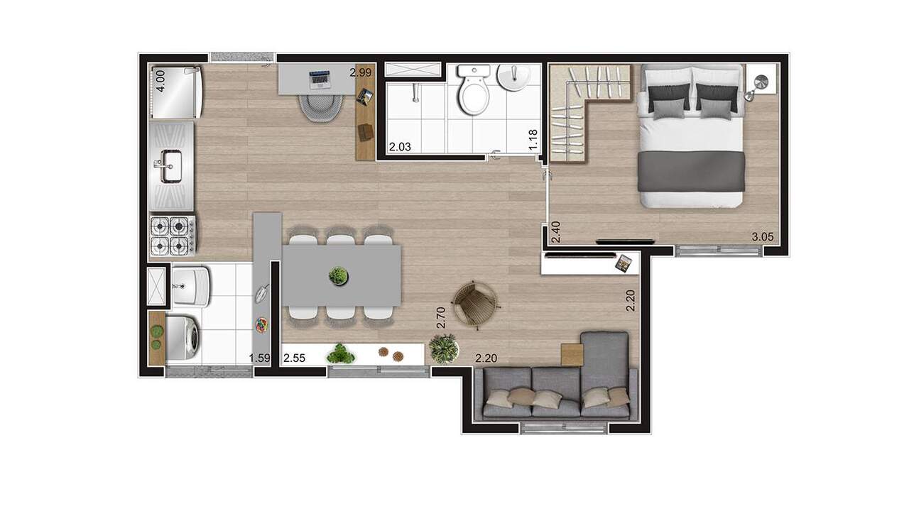 Apartamento à venda com 35m², 2 quartos sem vaga - 13