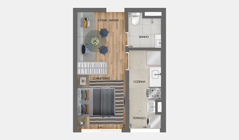 Studio à venda com 27m², 1 quarto sem vaga - 13