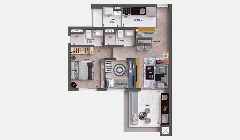 Apartamento à venda com 60m², 2 quartos com vaga - 17