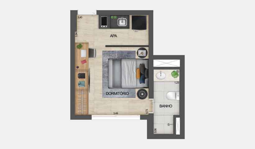 Studio à venda com 29m², 0 quartos sem vaga - 24
