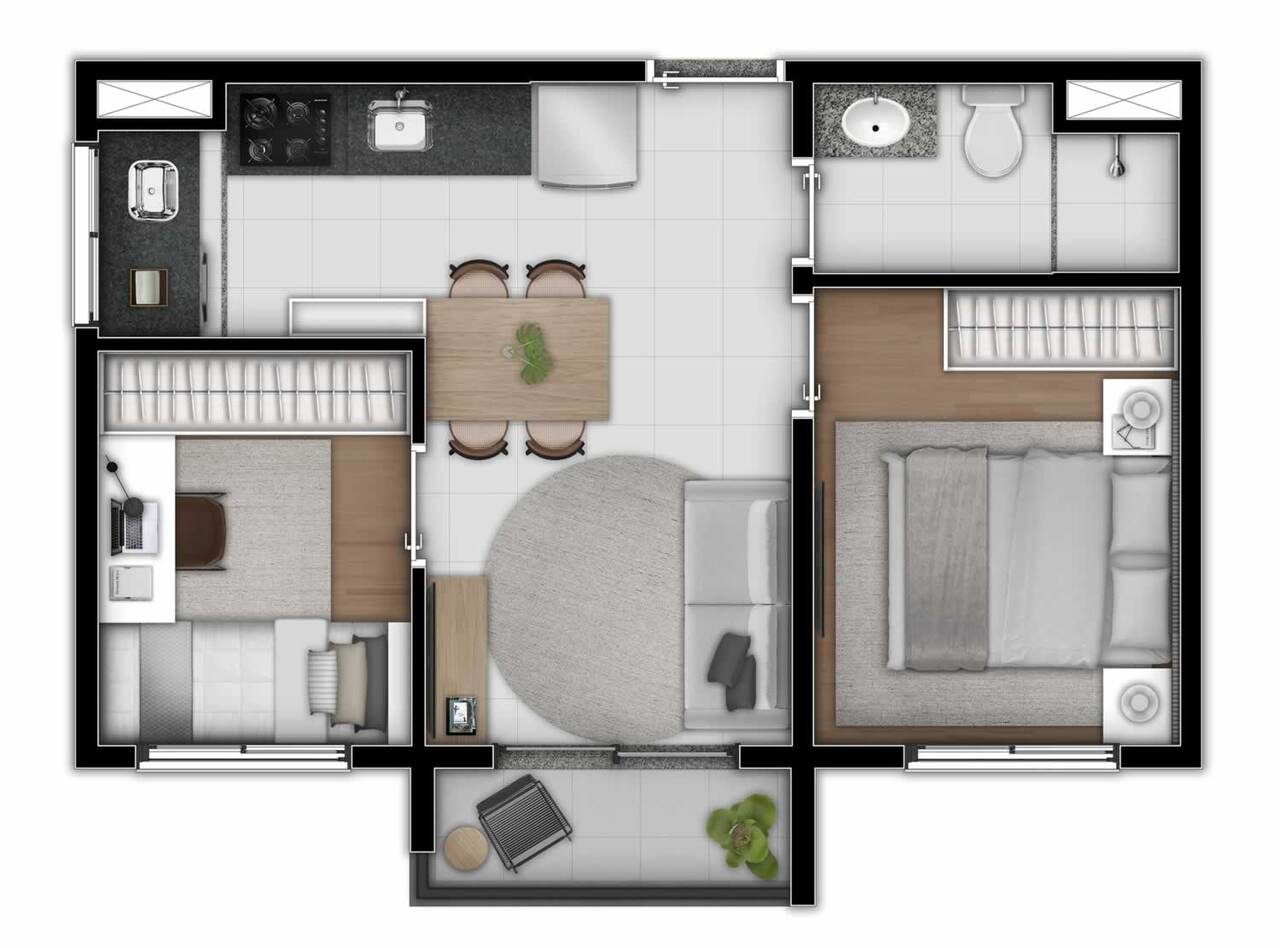 Apartamento à venda com 37m², 2 quartos sem vaga - 21