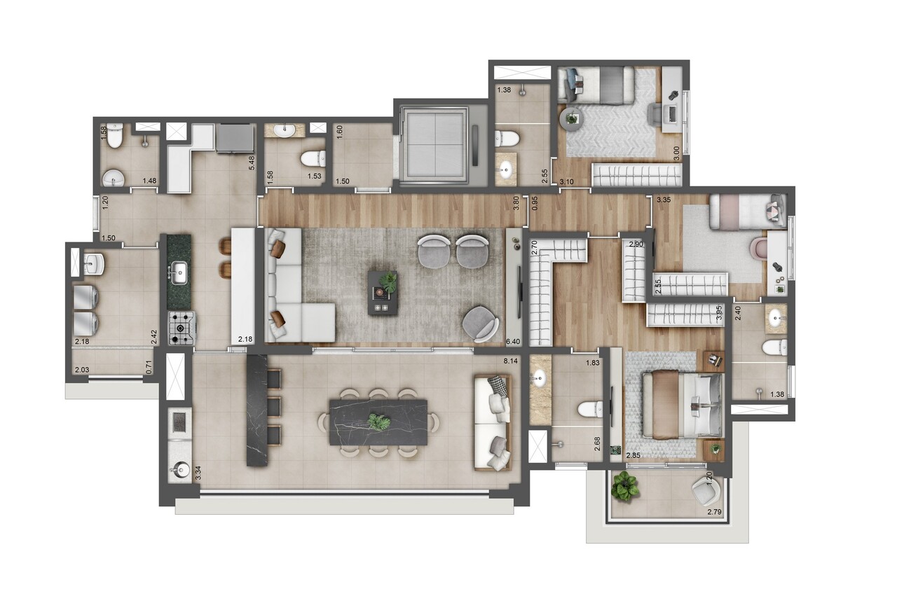Apartamento à venda com 155m², 3 quartos com vaga - 23