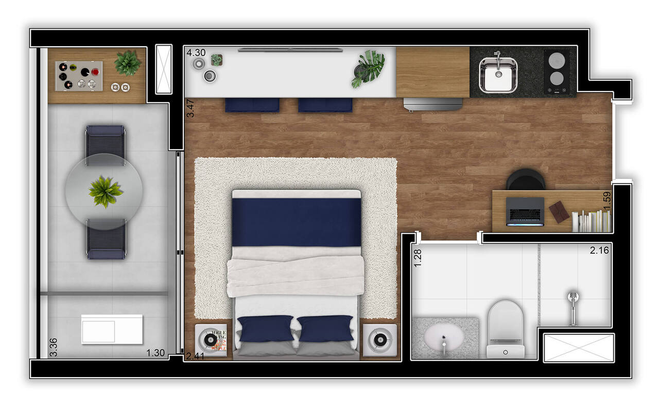 Studio à venda com 24m², 0 quartos sem vaga - 17